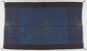 スレンダン（肩衣） 濃紺地小格子文様平織