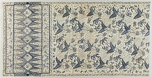 サロン（腰衣） 白地花鳥文様バティック