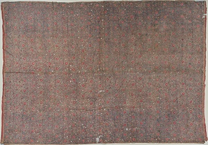 藍地花唐草模様更紗