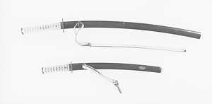 大小刀（黒漆網代塗打刀／黒漆網目塗脇指）