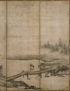 囲碁観瀑図屏風