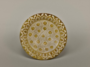 ラスター彩円文皿