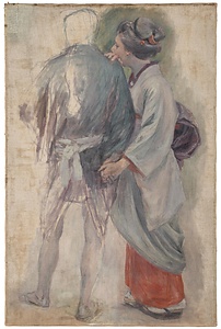 《昔語り》下絵（男と舞妓）