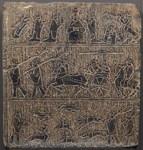 画像石 西王母/馬車/狩猟