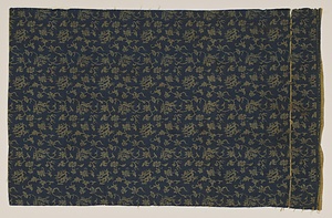 紺地龍牡丹唐草文様緞子 珠光緞子