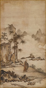 禅宗祖師図（潙山倒瓶）