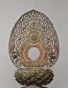 光背および蓮華座（文殊菩薩騎獅像および侍者立像のうち）