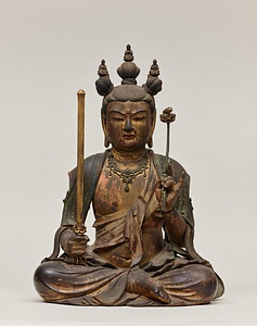 文殊菩薩坐像（文殊菩薩騎獅像および侍者立像のうち）