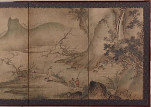 山水人物図屏風