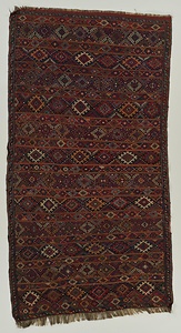 敷物 段菱繋幾何文様