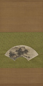 風雨帰舟図扇面