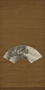 松風流水図扇面