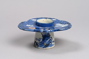 染付松鶴文盃台