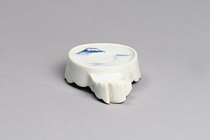 染付富士文盃台