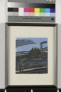 炭坑仕事唄板画巻　赤い煙突目あてにゆけば米のまんまがあばれ食い