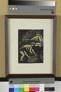 炭坑仕事唄板画巻　わしの先山さんは　久留米のお方　いつも切羽はかすり絣