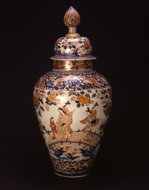 色絵樹下美人図壺