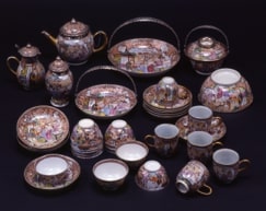 粉彩人物文茶器揃