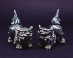 緑釉狛犬（対）