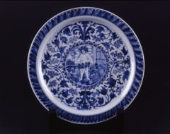 青花バッカス神図皿