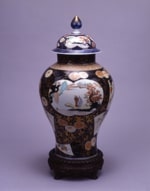 色絵山水人物文壺