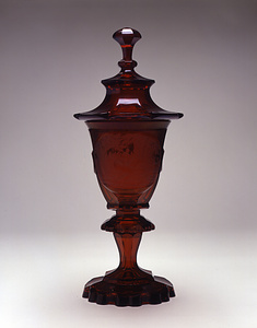 銅赤グラビュール蓋付ゴブレット