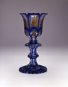 青地金彩ゴブレット