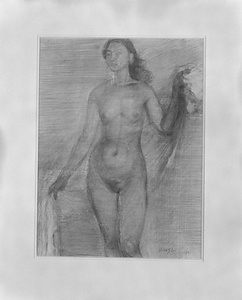 布を持つ裸婦（七分身）