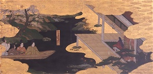 源氏物語図　椎本(巻46)