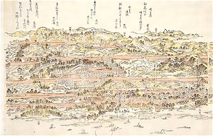 杵築・府内間山水鳥瞰図巻