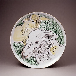 瀬戸飾皿　羊図