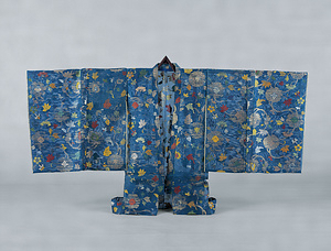 縹地唐花唐草模様朝鮮錦単法被