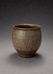 地釉縄文象嵌花入