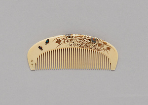 秋草蛍蒔絵象牙櫛