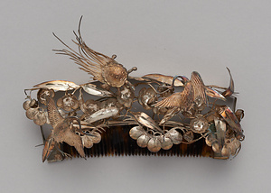 松竹梅鶴亀飾鼈甲櫛