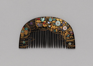 花丸文流水蒔絵螺鈿櫛