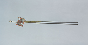 小鼓頭付金銀珊瑚簪