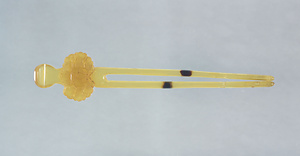 牡丹文頭付擬鼈甲簪