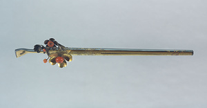 桜金銀珊瑚菊角龍唐草蒔絵簪