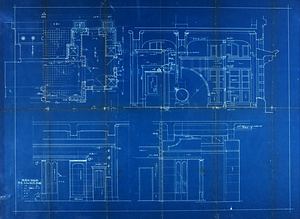 商工奨励館 正面および陳列室詳細図