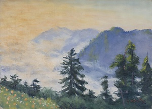 朝雲（西穂高にて）