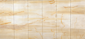 烏賊群遊図屏風