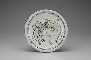 犬絵皿