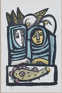 サボテンを売る女