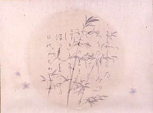 水墨窓絵竹林図