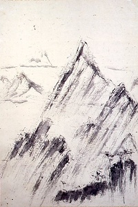 水墨郡山風景図