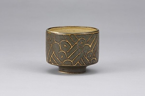 掻落窯垣文湯呑