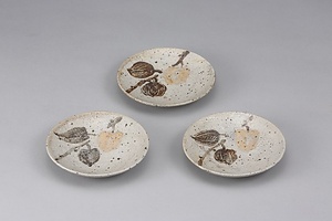 赤楽鉄絵ほおずき図皿