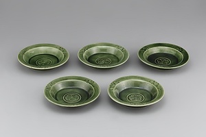 織部印花梅文皿