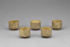 黄瀬戸釉窯垣文湯呑